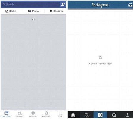 Facebook bị “sập” do hacker tấn công? - 2 Thông báo lỗi trên trang web Facebook khi sự cố xảy ra
