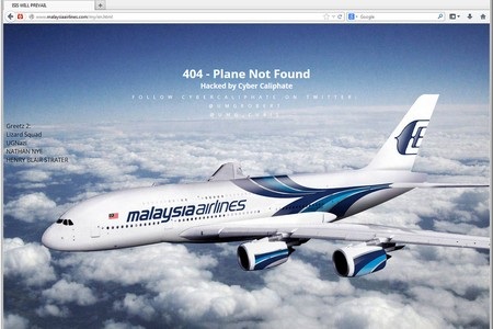 Trang web của Malaysia Airlines bị hacker thay đổi giao diện