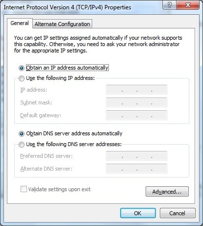 - Tại hộp thoại hiện ra sau đó, bạn chọn mục “Obtain DNS server address automatically”.