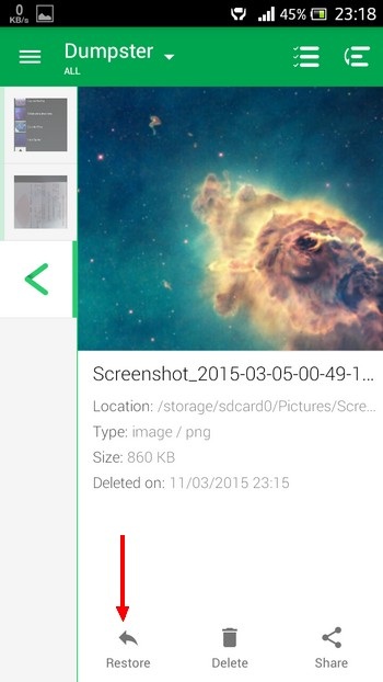 Mang chức năng “thùng rác” quen thuộc của Windows lên Android - 4 Mang chức năng “thùng rác” quen thuộc của Windows lên Android