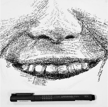 Bức chân dung đặc biệt được tạo bởi 18.000 từ “Lý Quang Diệu” - 3 Cận cảnh bức chân dung của Ong Yi Teck, được ghép nên bởi hàng chữ “Lee Kuan Yew”