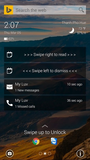 Ứng dụng màn hình khóa tiện dụng cho Android do Microsoft phát triển - 6 Dòng tin tức được hiển thị ngay trên màn hình khóa để người dùng có thể cập nhật tin tức mới nhất