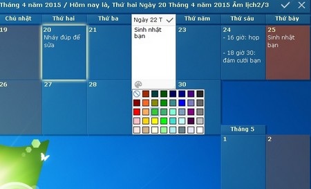 DesktopCal - Tờ lịch đa dụng và hữu ích cần có trên Windows - 3 DesktopCal - Tờ lịch đa dụng và hữu ích cần có trên Windows