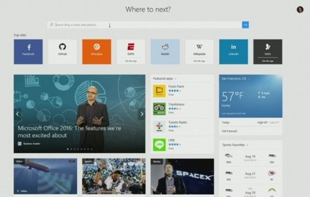 Trình duyệt chính thức trên Windows 10 có tên Microsoft Edge - 2 Giao diện trang tab mới mỗi khi được mở trên trình duyệt Microsoft Edge