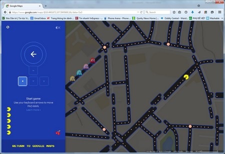 Google biến bản đồ Maps thành trò chơi Pacman trong ngày “cá tháng Tư” - 2 Google biến bản đồ Maps thành trò chơi Pacman trong ngày “cá tháng Tư”