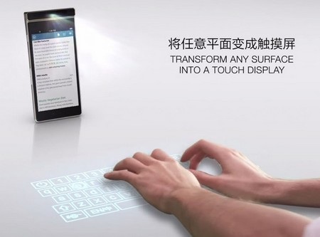 Lenovo giới thiệu smartphone tích hợp đèn chiếu laser - 1 Đèn chiếu trên Smart Cast có thể biến mọi bề mặt phẳng thành màn hình cảm ứng