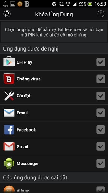 Ứng dụng bảo mật toàn diện hàng đầu hiện nay dành cho Android - 10 Dưới đây là những tính năng chính của ứng dụng BitDefender Mobile Security & Antivirus: