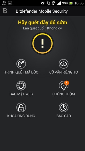 Ứng dụng bảo mật toàn diện hàng đầu hiện nay dành cho Android - 5 Dưới đây là những tính năng chính của ứng dụng BitDefender Mobile Security & Antivirus: