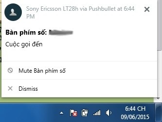 Thủ thuật giúp nhận tin nhắn, cuộc gọi trên smartphone từ máy tính - 6 Hộp thoại trên máy tính khi có thông báo đến trên smartphone