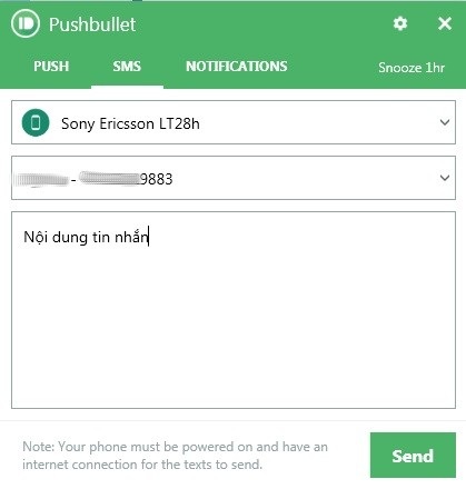 Thủ thuật giúp nhận tin nhắn, cuộc gọi trên smartphone từ máy tính - 8 Để sử dụng tính năng này đòi hỏi smartphone của bạn phải có kết nối Internet.