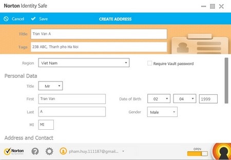 Norton Identify Safe: Công cụ quản lý mật khẩu đăng nhập hữu ích - 7 Nhấn “Save” để lưu lại thiết lập.