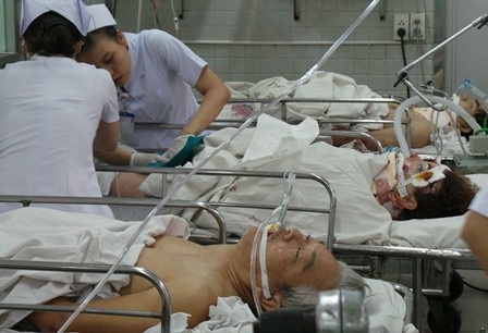 Người phụ nữ quốc tịch Pháp (nằm giữa) đã không qua được nguy kịch