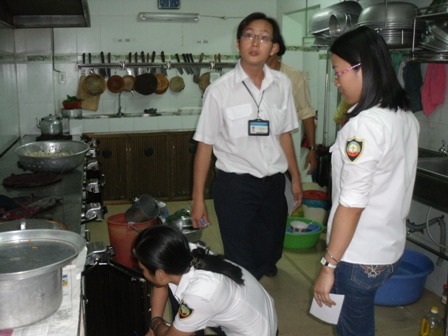 Thanh tra Sở Y tế kiểm tra bếp ăn tập thể