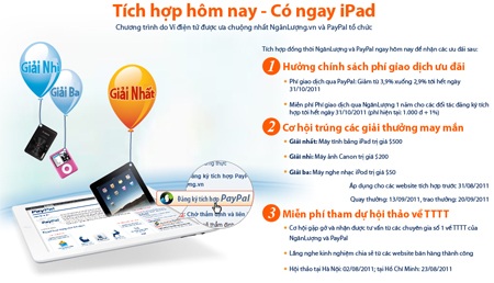 Tích hợp Cổng thanh toán quốc tế Paypal.com, nhận ngay iPad - 1 Tích hợp Cổng thanh toán quốc tế Paypal.com, nhận ngay iPad - 1