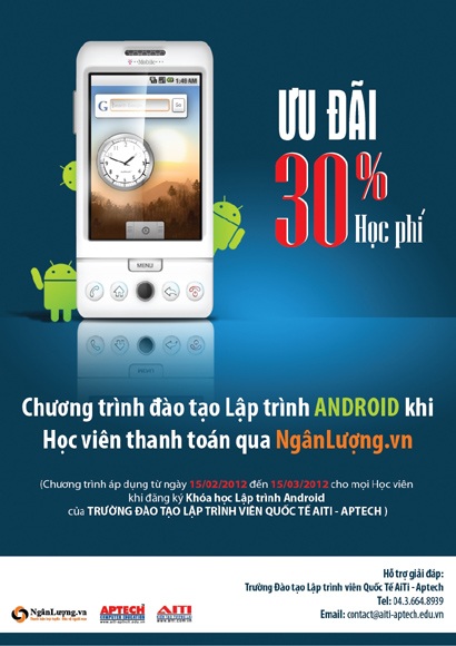 Giảm 30% học phí Lập trình viên Android khi thanh toán qua NgânLượng.vn - 1