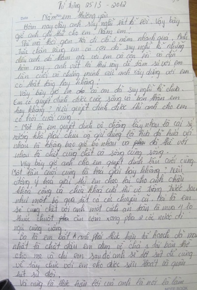 Định... chặt đầu vợ, còn nhờ cháu nội học lớp 6 viết tuyệt tình thư 