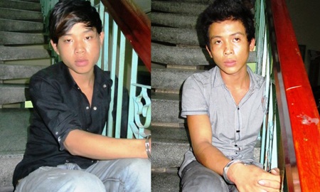 2 tên cướp gồm: Phạm Đắc Thắng (trái) và Nguyễn Văn Sang (phải)