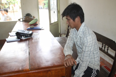 Đối tượng Trần Hải Long tại cơ quan điều tra.