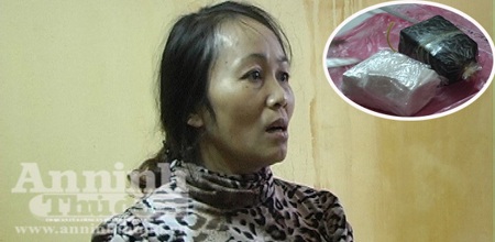 Đối tượng Lưu Thị Lan và số ma túy bị bắt giữ