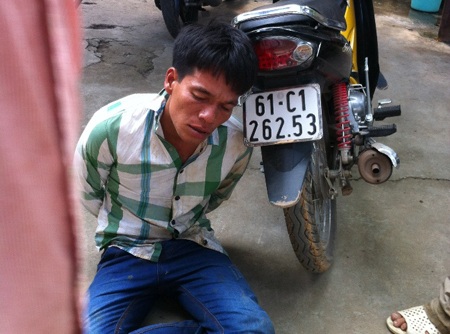 Tên trộm đã bị bắt cùng tang vật