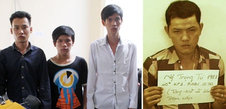 Một số đối tượng côn đồ bị lực lượng CSCĐ bắt giữ.