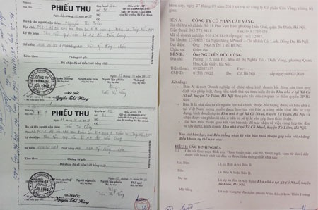 Tạm giam giám đốc “bẫy” BĐS bằng những bản vẽ thiết kế - 2 Phiếu thu tiền và hợp đồng góp vốn.