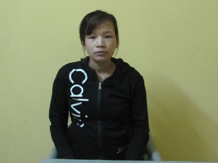 Đối tượng Nguyễn Thị Hường đang mang bầu 8 tháng hiện bị tạm giữ tại cơ quan điều tra.