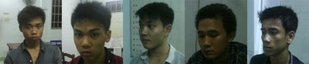 Các tên trộm đang bị CQĐT Công an quận 9 tạm giữ
