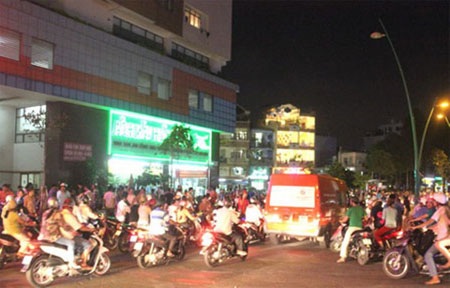 Hiện trường đêm xảy ra vụ việc người nước ngoài nhảy lầu tự tử