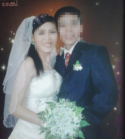 Vợ chồng Nguyễn Đức Mão và H. trong ngày cưới