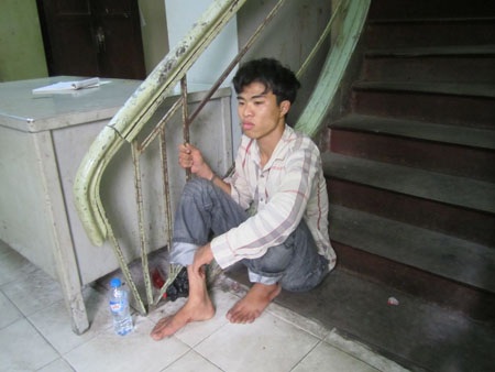 Đối tượng Nguyễn Văn Kim tại cơ quan công an