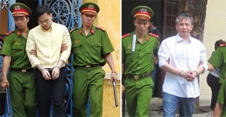 Trả giá đắt về những cuộc tình lầm lỗi - 1 Hoàng Ngọc Thắng và Tạ Chí Hoàng lúc ra tòa.