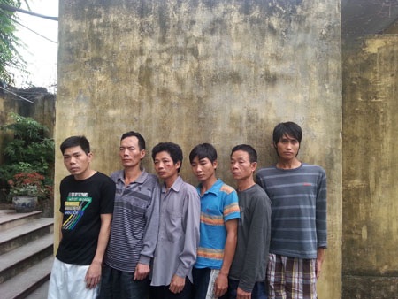 6 đối tượng đang bị công an huyện Thủy Nguyên tạm giữ