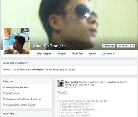 Âm mưu của kẻ cuồng ghen có tên “Chán đủ thứ” - 3 Hình ảnh kẻ sát nhân trên trang facebook Chán đủ thứ.
