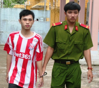 Đối tượng Trọng tại cơ quan công an