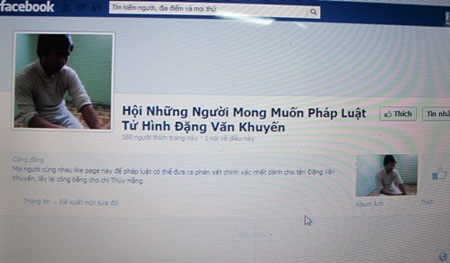 Kéo dài điều tra vụ sát nhân “lệ tràn mi” - 2 Xuất hiện trang Facebook Hội những người mong muốn pháp luật tử hình Đặng Văn Khuyến