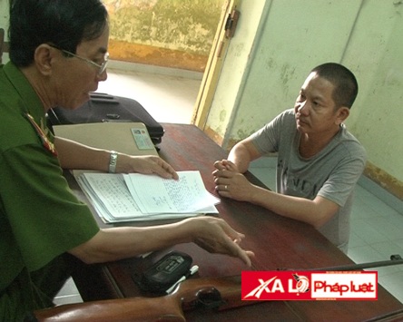 Đối tượng Sang tại cơ quan công an