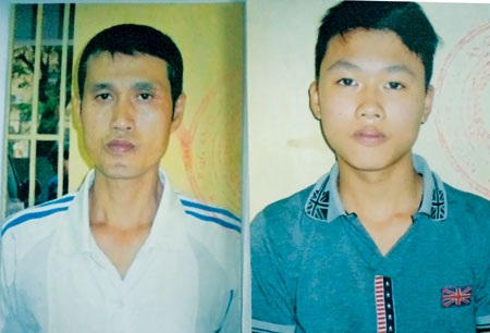 Trọng và Hải tại cơ quan Công an.