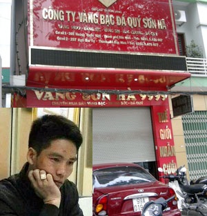 Tên trộm 300 cây vàng khai gì tại cơ quan điều tra? - 1 Tiệm vàng Sơn Hà, nơi xảy ra vụ trộm và đối tượng Hùng.