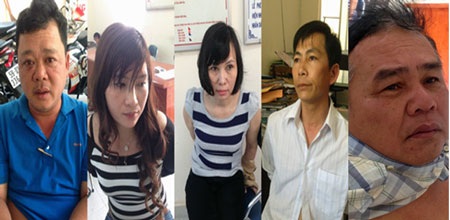Cưỡng đoạt 1 tỉ đồng ngay tại phiên đấu giá - 1 Các đối tượng trong băng nhóm cưỡng đoạt tài sản