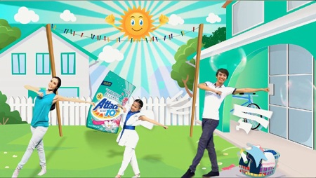 Gia đình Việt say sưa với điệu nhảy “Giặt Giũ” - 2 Một động tác đáng yêu trong clip “Điệu nhảy giặt giũ”