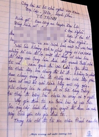 Nhà phu trầm bị “khủng bố” sau tin đồn trúng kỳ nam 50 tỷ - 4 Đơn cầu cứu khẩn cấp của anh N.Đ.C. gửi Công an xã Đại Nghĩa và Công an huyện Đại Lộc.