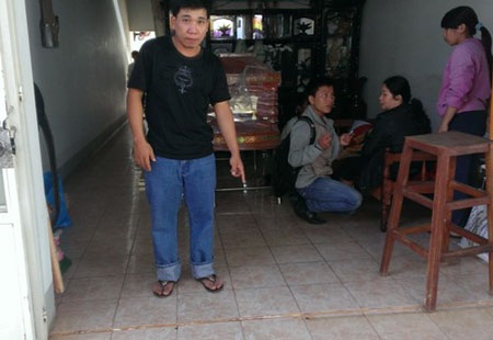 Hiện trường nơi ông Phúc bị đâm chết