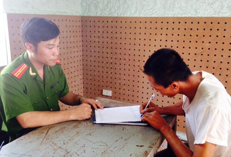 Đoàn Văn Phan tại cơ quan điều tra.