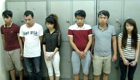 Các đối tượng trong đường dây điều
hành, môi gũới gái bán dâm công nghệ cao