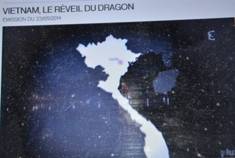 Hình ảnh cầu Long Biên trên sóng truyền hình Pháp.