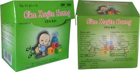 Cảm xuyên hương Yên Bái đã có dạng cốm cho trẻ - 1 Bao bì cảm xuyên hương dạng cốm