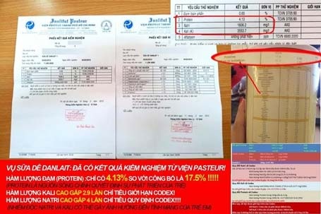 Độ đạm trong sữa dê Danlait chỉ là 4%? - 1 Những hình ảnh được truyền đi trên mạng xã hội