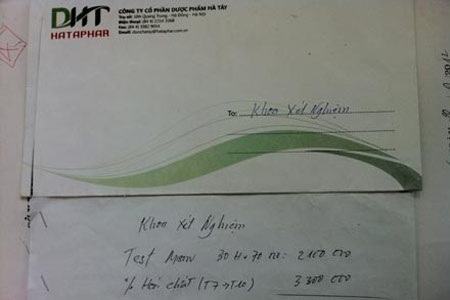 Vụ “nhân bản” kết quả xét nghiệm: Hơn cả sự liều lĩnh, nhẫn tâm - 2 Bằng chứng “lại quả” của Cty Cổ phần dược phẩm Hà Tây. Ảnh: Đăng Hải - V.H