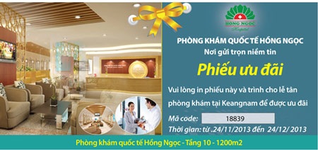 BV Hồng Ngọc ưu đãi lớn tại cơ sở mới trong tháng Xmas - 1 BV Hồng Ngọc ưu đãi lớn tại cơ sở mới trong tháng Xmas